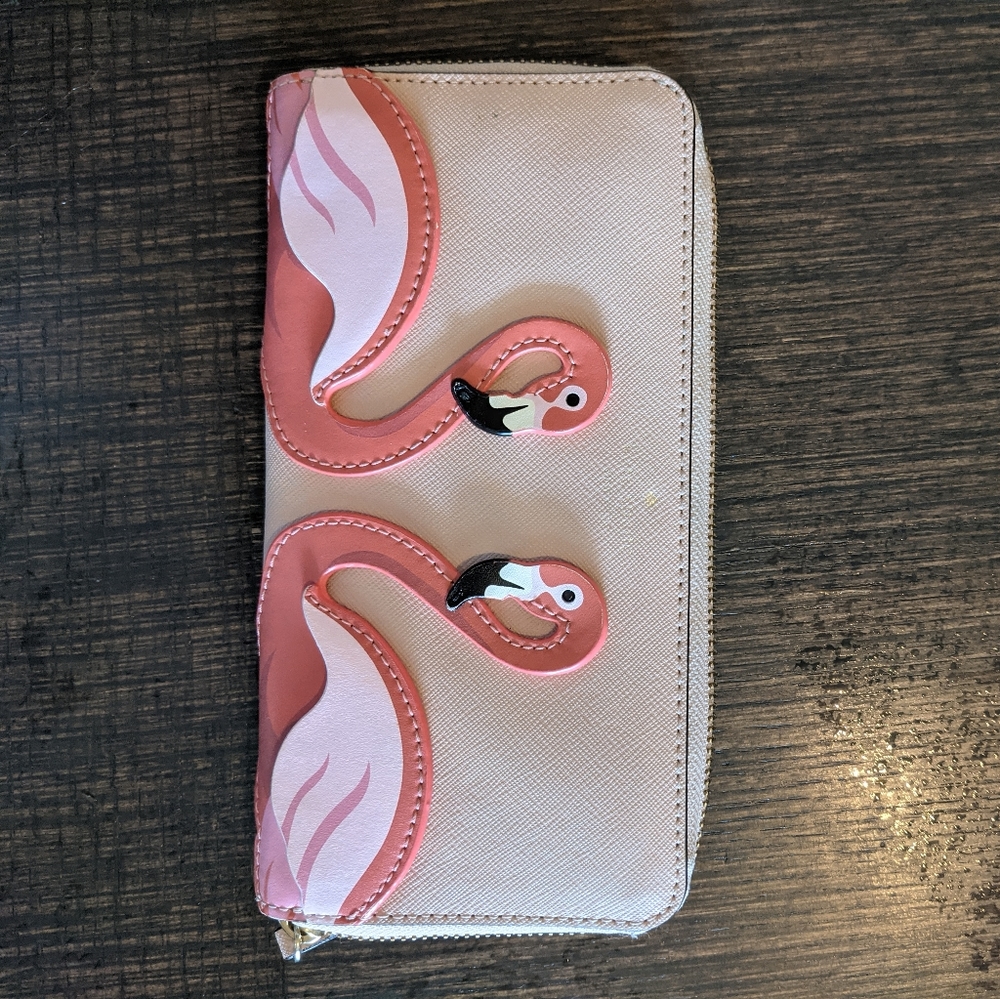 Kate Spade Flamingo Zip Wallet